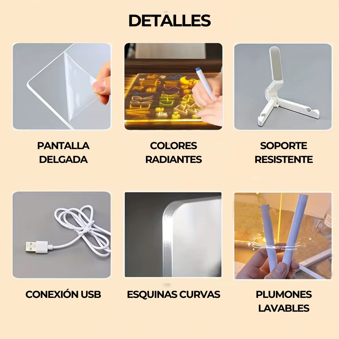 Pizarron led didactico para colorear