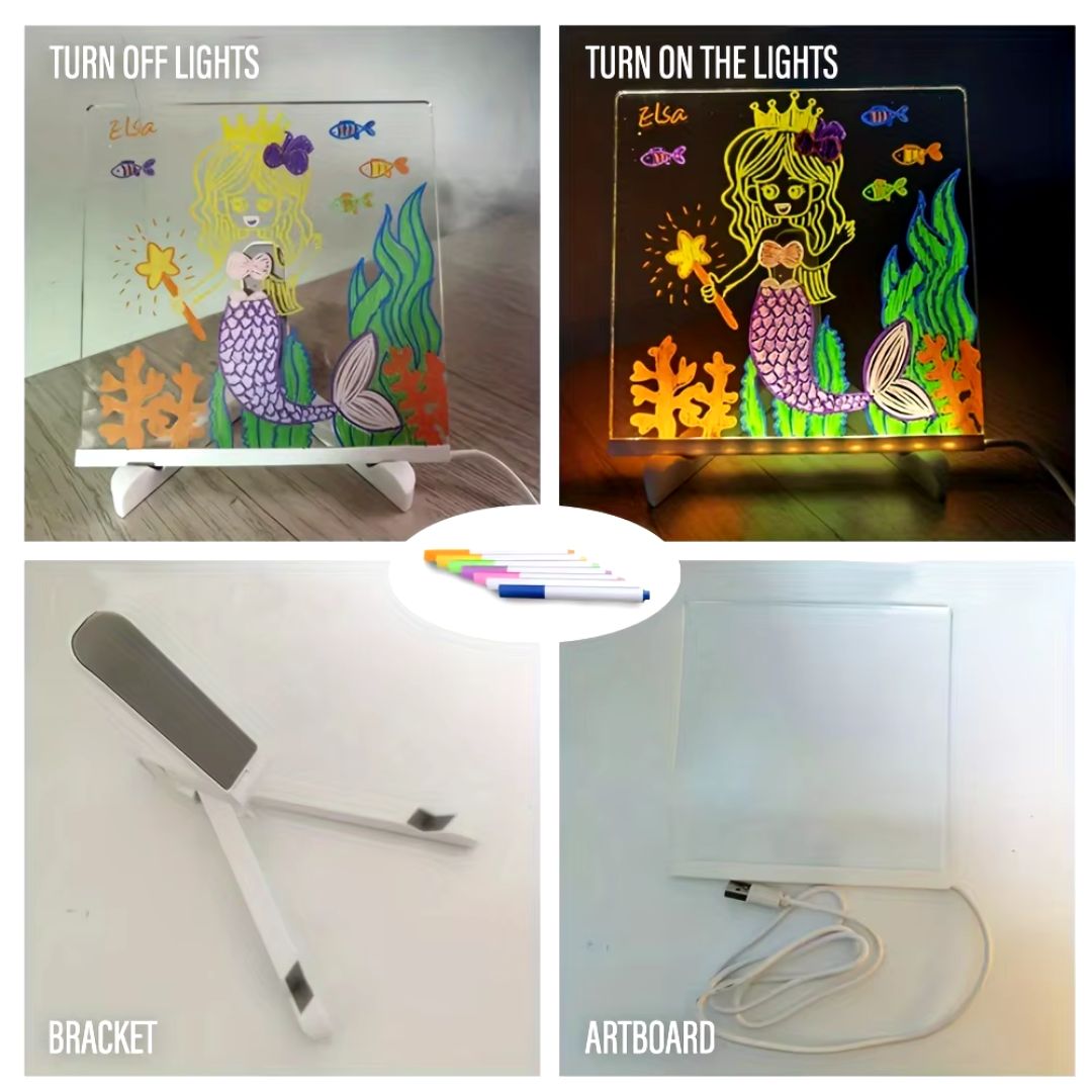 Pizarron led didactico para colorear