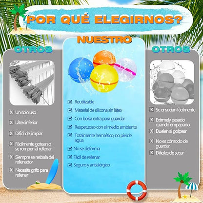Globos de agua reutilizables